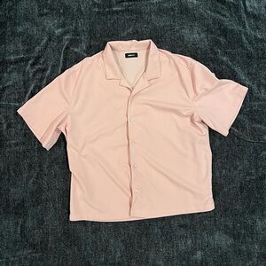 Fashion Nova Men Pink button up resort shirt